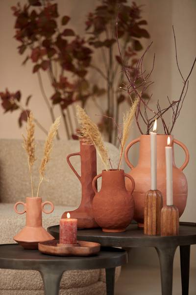 Vase SARMANO Rot - Metall - 19 x 26 x 19 cm