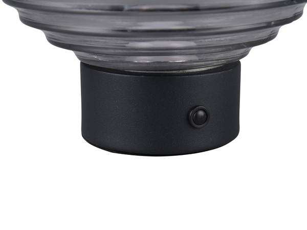 Tischlampe Sabar 2er SET Schwarz - Braun - Grau - Rauchglas - 15 x 14 x 15 cm
