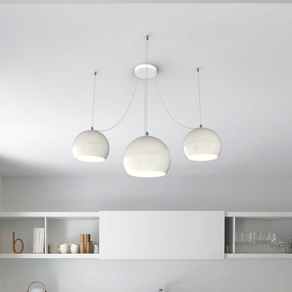 Pendelleuchte Joe Weiß - Metall - 25 x 20 x 25 cm