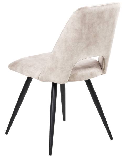 Stuhl HALLETT 2-tlg Beige - Schwarz - Textil - 50 x 83 x 57 cm