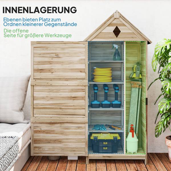 Gartenschrank 84H-347V00ND Braun - Tanne - 49 x 170 x 80 cm