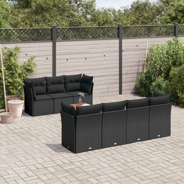 Garten-Lounge-Set 3034585-1 8-teilig Schwarz