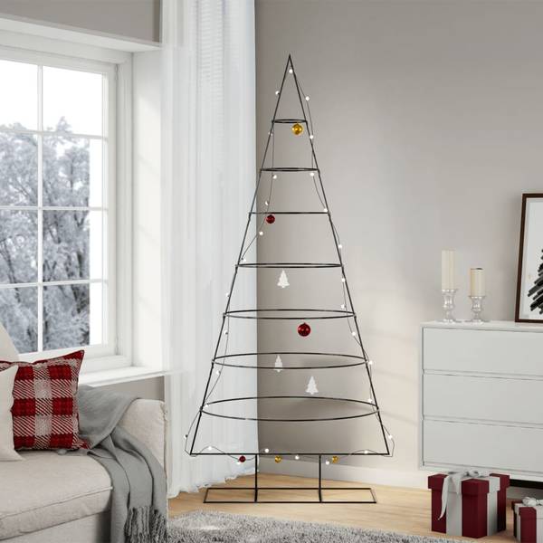 Metalen Kerstboom 3031926 zwart - 85 x 210 x 95 cm
