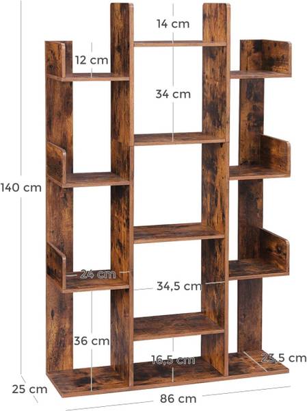 Bücherregal 100408 Braun - Holzwerkstoff - 98 x 32 x 19 cm