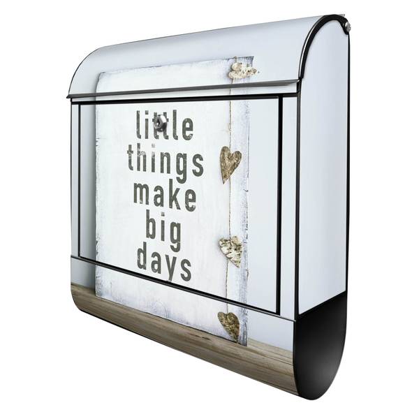Briefkasten Stahl Little Things Schwarz - Stahl - 38 x 46 x 13 cm
