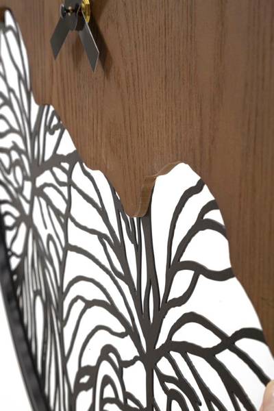 Wanduhr Wood/Leaf Braun - Massivholz - 2 x 60 x 60 cm