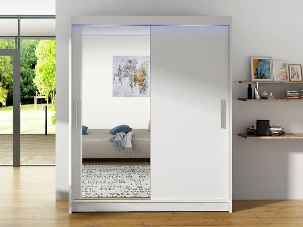 Kleiderschrank Westa 6 mit Beleuchtung Weiß