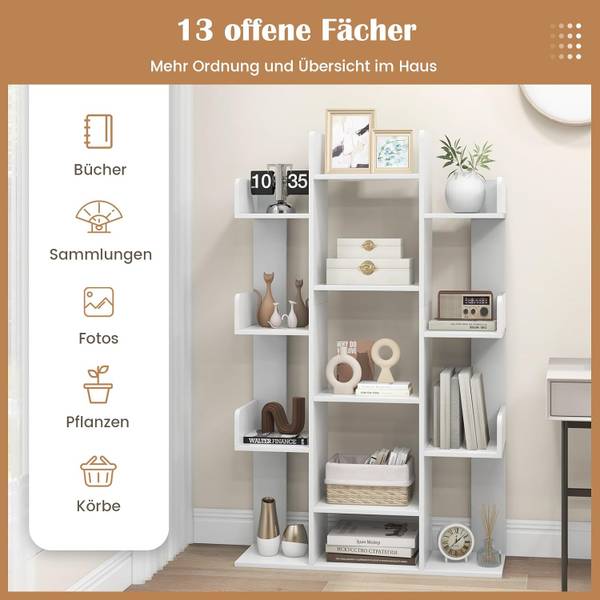 Bücherregal ON32790ITDE Weiß - Holzwerkstoff - 25 x 141 x 86 cm