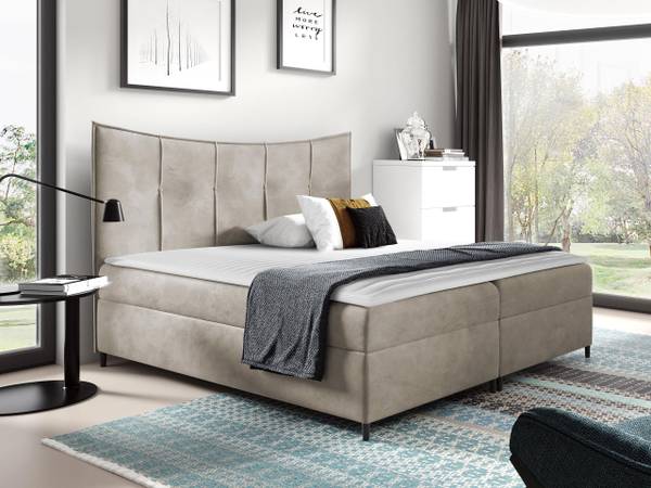 Boxspringbett Bergamo Beige - Liegefläche Breite: 180 cm