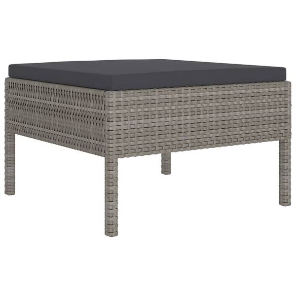 Garten-Lounge-Set 3094546 8-teilig Grau - Polyrattan - 60 x 35 x 60 cm