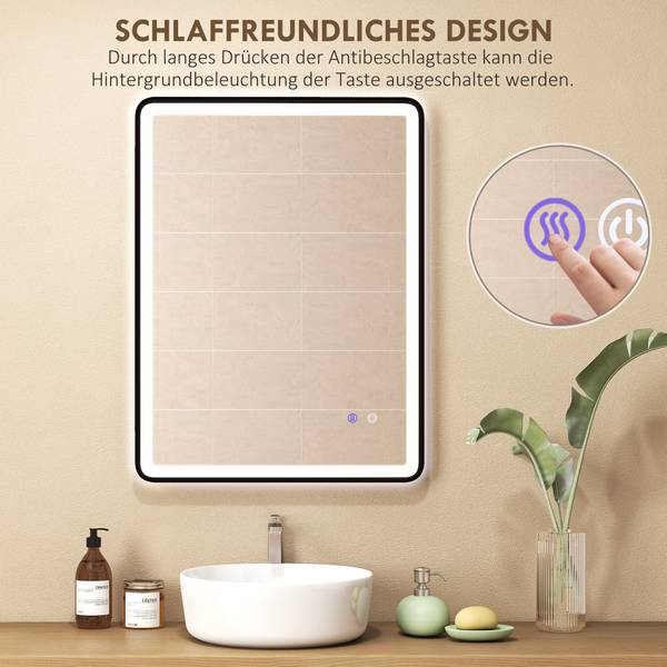 Badkamerspiegel 834-908V00BK zwart - glas - 5 x 60 x 80 cm