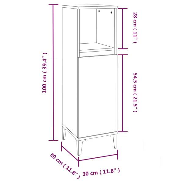 Badschrank 3029248 Raucheiche Dekor
