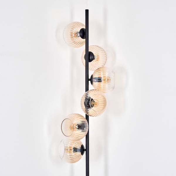 Stehlampe Cesaro Gelb - Aluminium - Klarglas - 17 x 160 x 83 cm