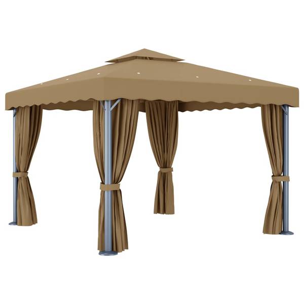 Tuinpaviljoen 3068557 grijs - polyester - aluminium - staal - 300 x 270 x 300 cm