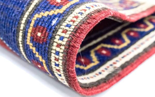 Handgeknüpft Kurzflorteppiche Blau - Wolle - 56 x 1 x 97 cm