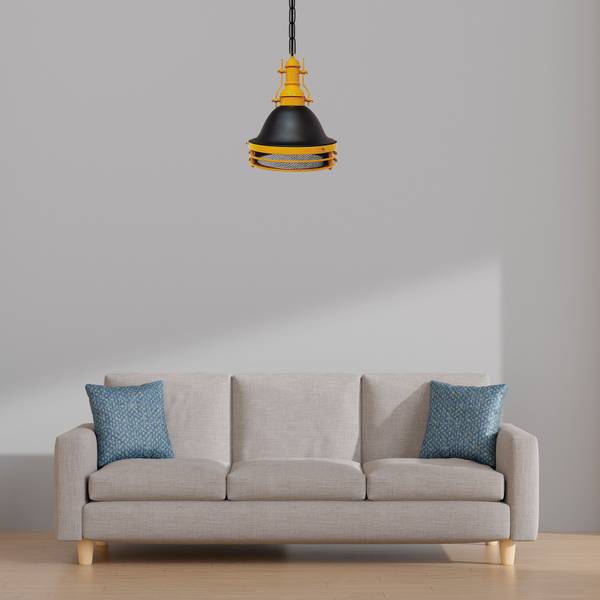 Pendelleuchte Turami Hängelampe Schwarz - Gelb