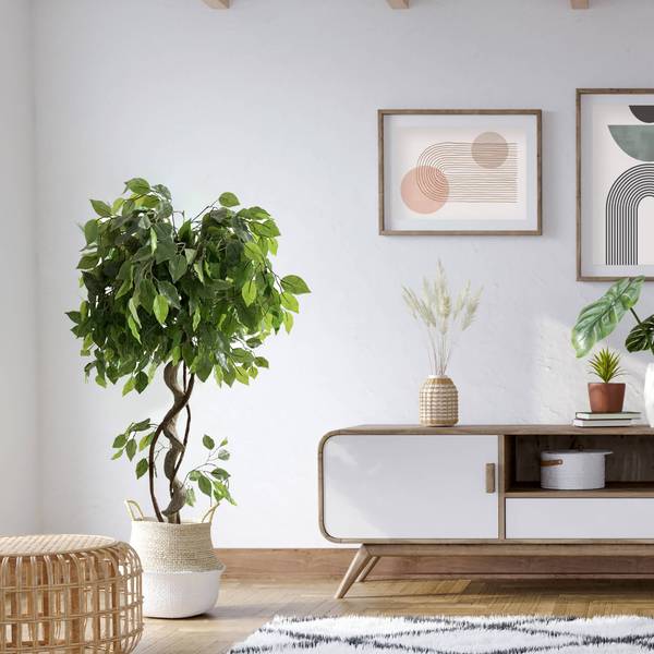 Kunstpflanze Ficus RE7036 Grün - Kunststoff - 40 x 120 x 40 cm