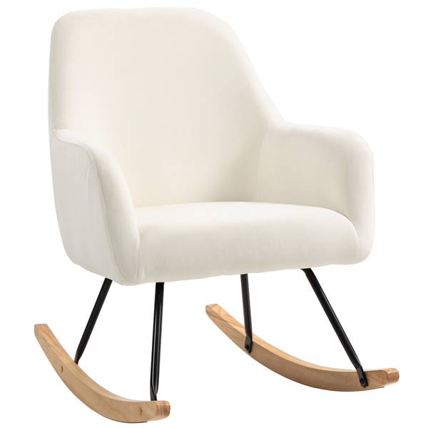 Schaukelstuhl 83B-301V00CW Weiß - Textil - 68 x 89 x 85 cm