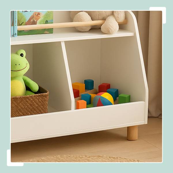 Kinderregal niedrig für Spielzeug Braun - Weiß - Holzwerkstoff - 72 x 52 x 38 cm