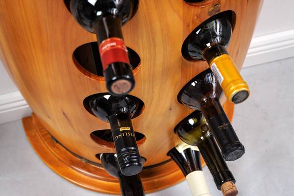 Riess-ambiente Weinregal BODEGA 84cm Natur, Einzelartikel 1-tlg., Wohnzimmer · Massivholz · Flaschenhalter · Fass · Pinie · Landhausstil