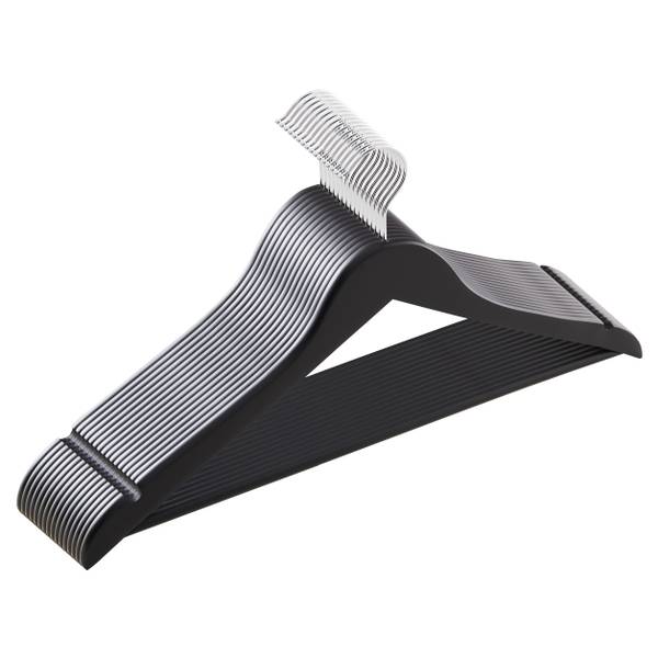 Kleiderbügel (20er-Set) Schwarz - Metall - Massivholz - 45 x 23 x 2 cm
