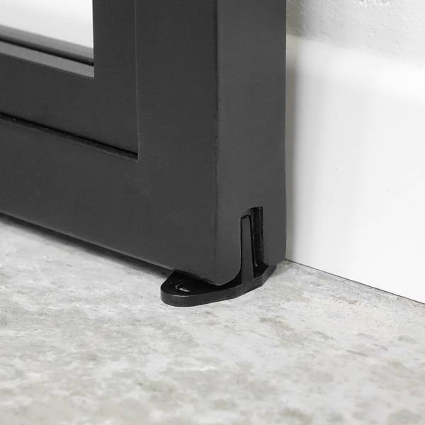 Schuifdeur VOBI zwart - staal - transparant glas - 90 x 210 x 3 cm