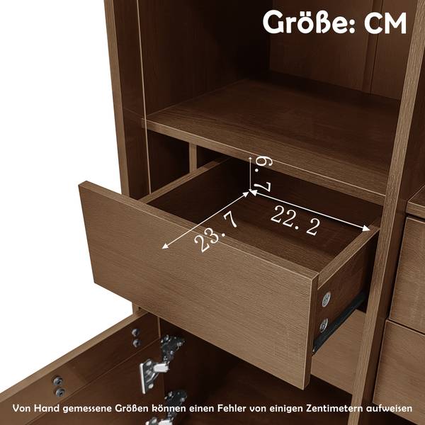 Hoher Badezimmerschrank CB04 Braun - Holzwerkstoff - 35 x 165 x 76 cm