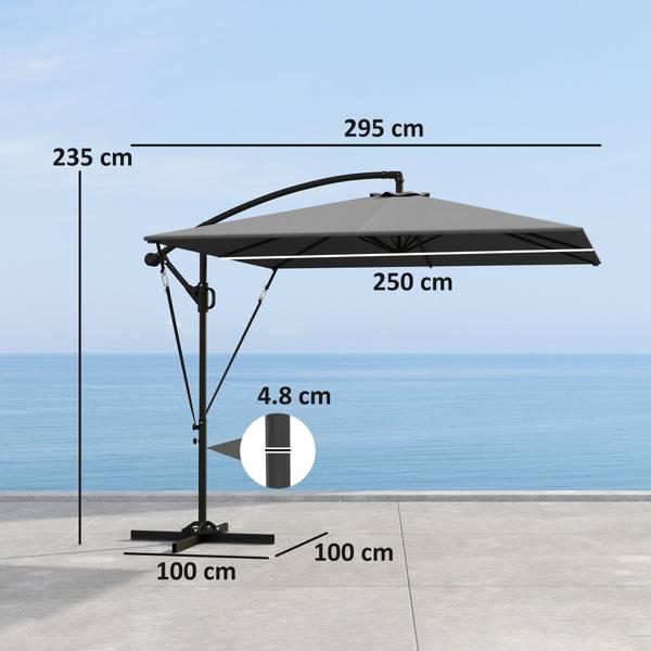 Parasol à pied déporté 84D-419V00GY Gris