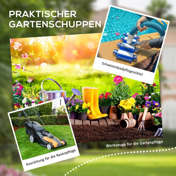 Gartenhaus 845-952V00GY Grau - Aluminium - 149 x 192 x 122 cm