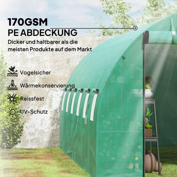 Folientunnel 84H-238V02GN Grün - Kunststoff - 300 x 197 x 600 cm
