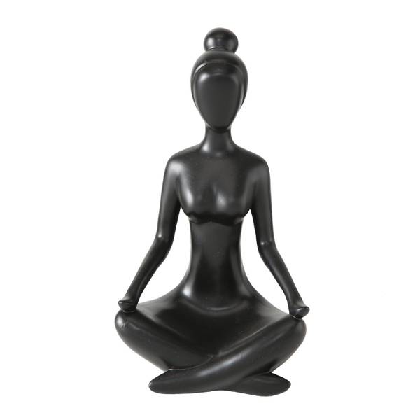 3er Set XXL Yoga Figuren Schwarz - Kunststoff - 16 x 30 x 11 cm