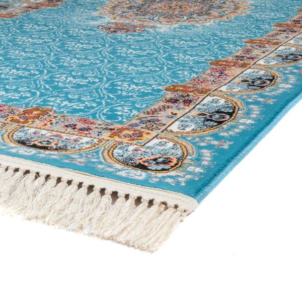 Orientteppich Ariel Blau - Naturfaser - 100 x 1 x 300 cm