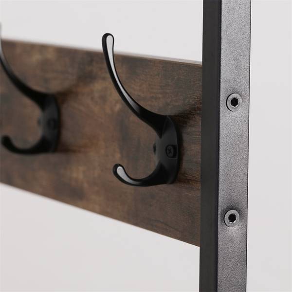 Porte-manteaux Praxis Marron - Bois manufacturé - Métal - 49 x 182 x 75 cm