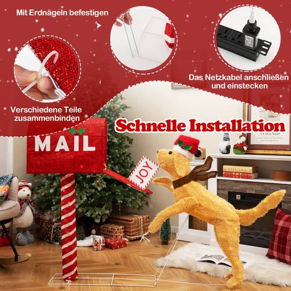 Weihnachtsbriefkasten OY46992PQDE Gelb - Metall - 21 x 108 x 168 cm