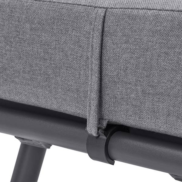 Dining-Loungeset CAMILLA Grau - Glas - Metall - Textil - 203 x 252 cm