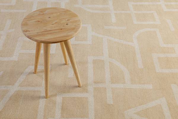 Wollteppich Beatrice Beige - Sandbraun - 70 x 140 cm