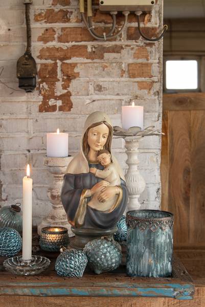 Figur Maria Weihnachten-Charles Blau - Kunststoff - 15 x 39 x 19 cm