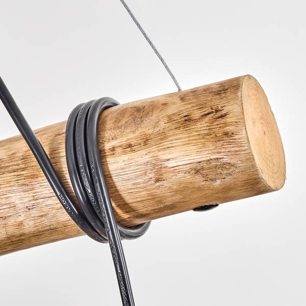 Pendelleuchte Cesaro Braun - Grau - Holzwerkstoff - Metall - 34 x 150 x 100 cm