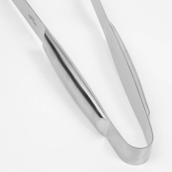 Grillzange Solid Silber - Edelstahl - 7 x 3 x 42 cm