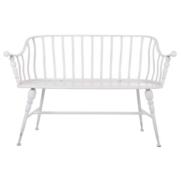 Bank Elba Weiß - Metall - 128 x 86 x 53 cm