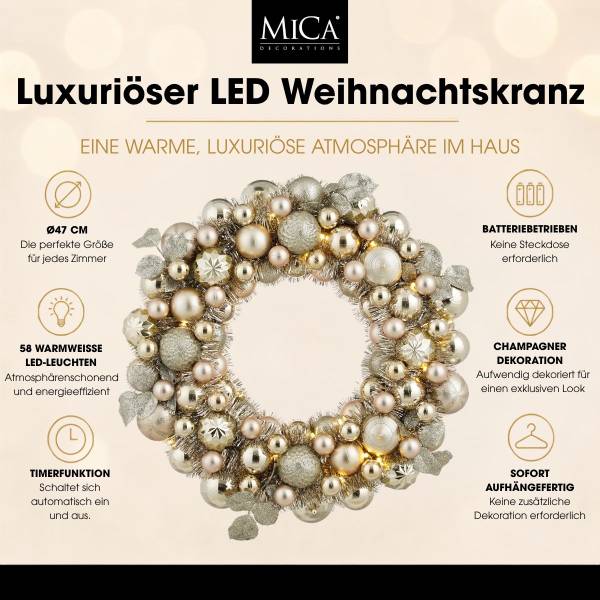 Kranz MEMIKR2850081 Gold - Kunststoff - 47 x 9 x 47 cm