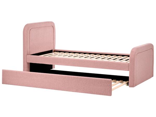 Bett RAYSSAC 3-tlg Pink - Naturfaser - 100 x 96 x 218 cm