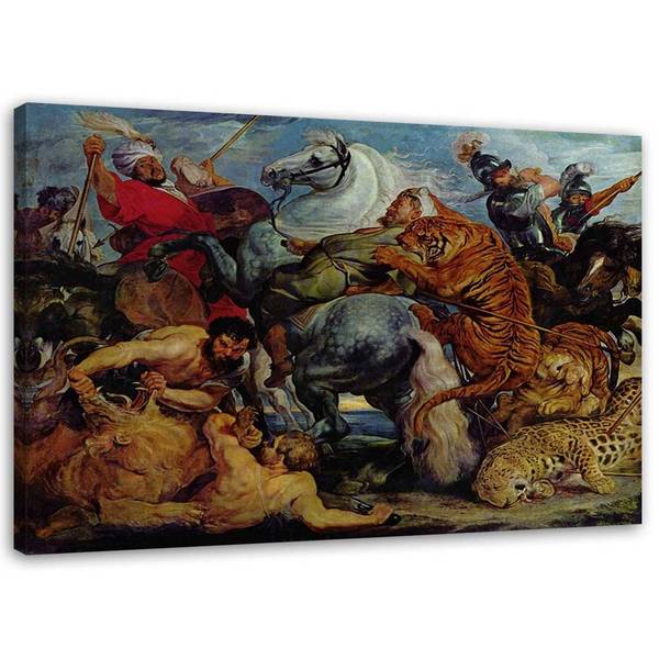 Wandbild die tigerjagd  p. p. rubens 120 x 80 cm