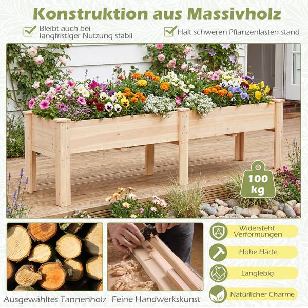 Hochbeet SF6852ZM Braun - Holzwerkstoff - 44 x 52 x 240 cm