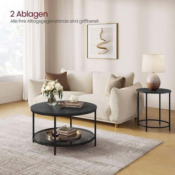 Couchtisch Windhoek Schwarz - Glas - 80 x 46 x 80 cm