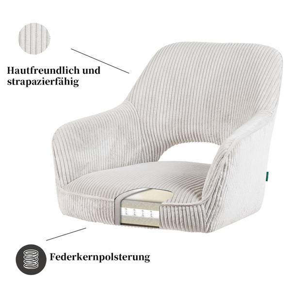 Eetkamerstoel Mika-Lena Set van 2 lichtgrijs