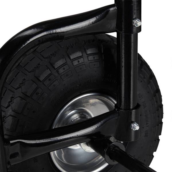 Kaminholzwagen aus Stahl Schwarz - Stahl - 53 x 107 x 69 cm