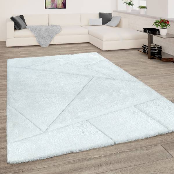 Hochflor-Teppich Palma 334 Weiß - Textil - 120 x 160 cm