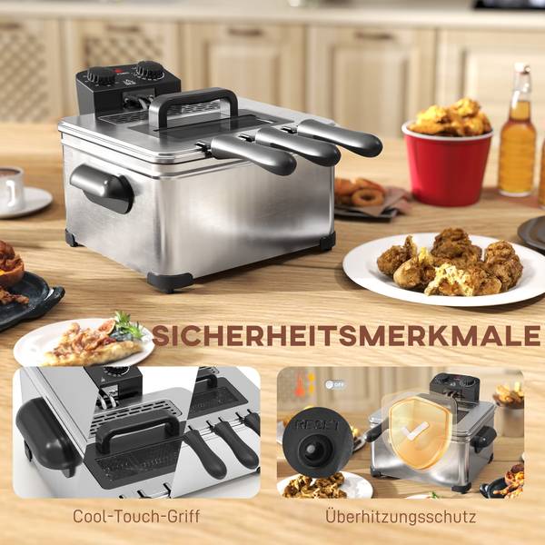 Fritteuse 800-262V90SR Silber - Metall - 35 x 23 x 50 cm