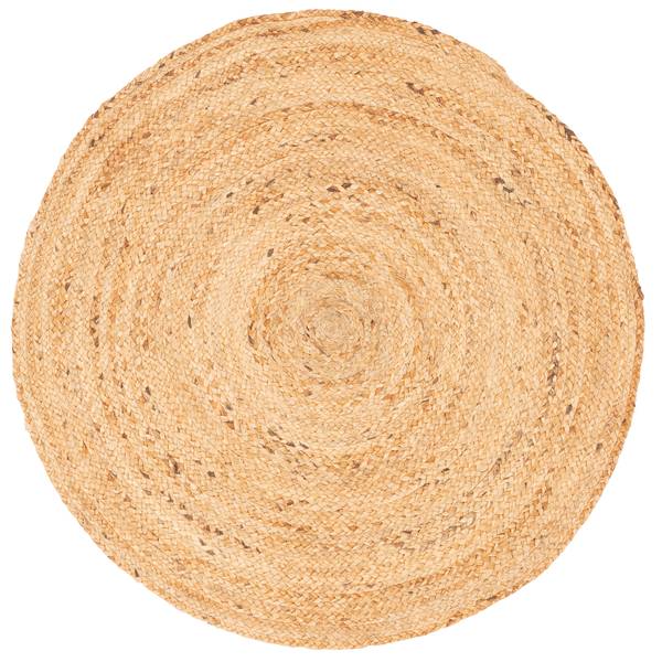 Handgefertigt Jute Teppich Nele Rund Beige - Textil - 120 x 1 x 120 cm